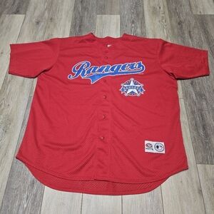 True Fan Texas Rangers Baseball Shirt Large